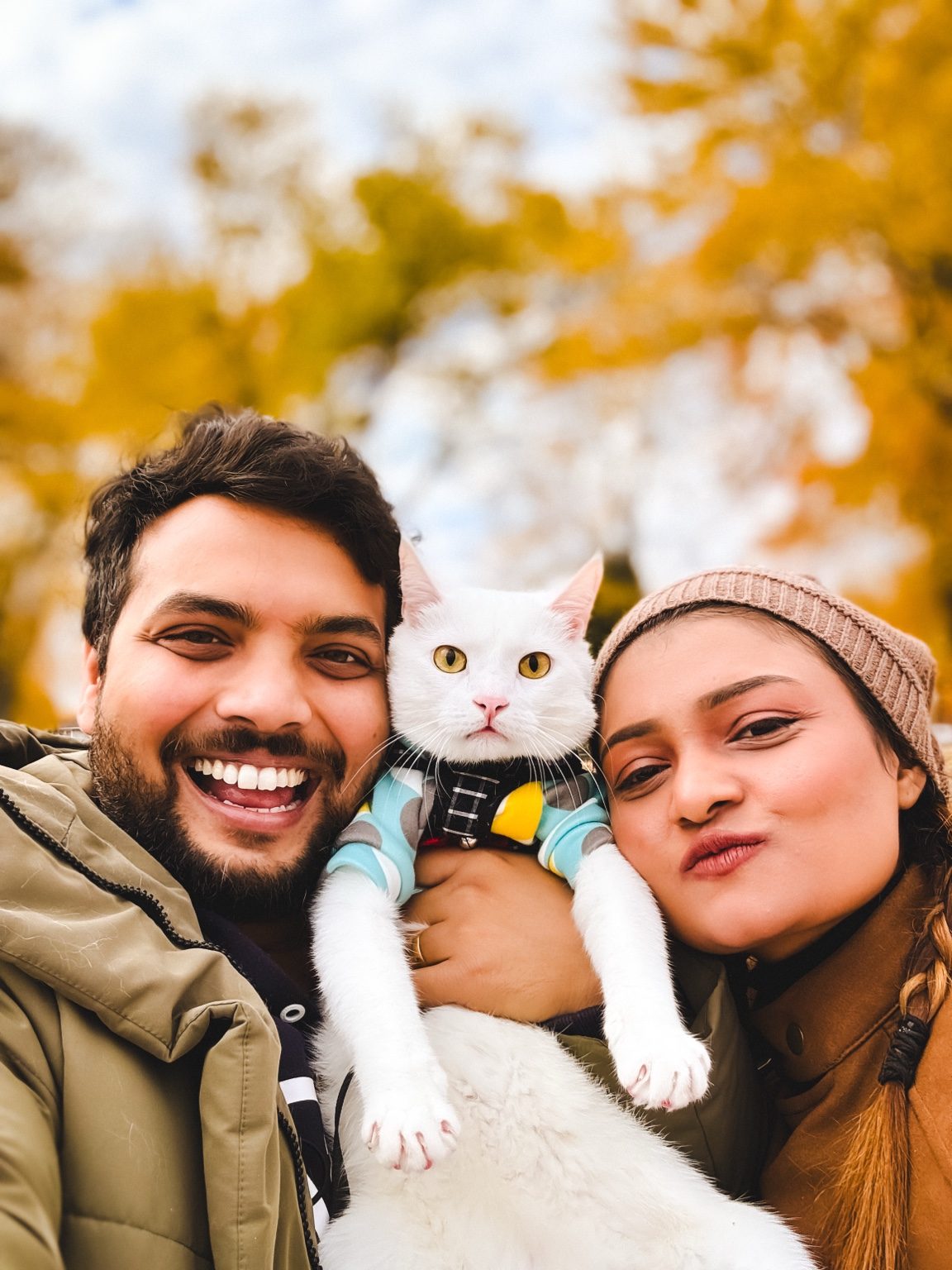 Hemant with family and Zoey